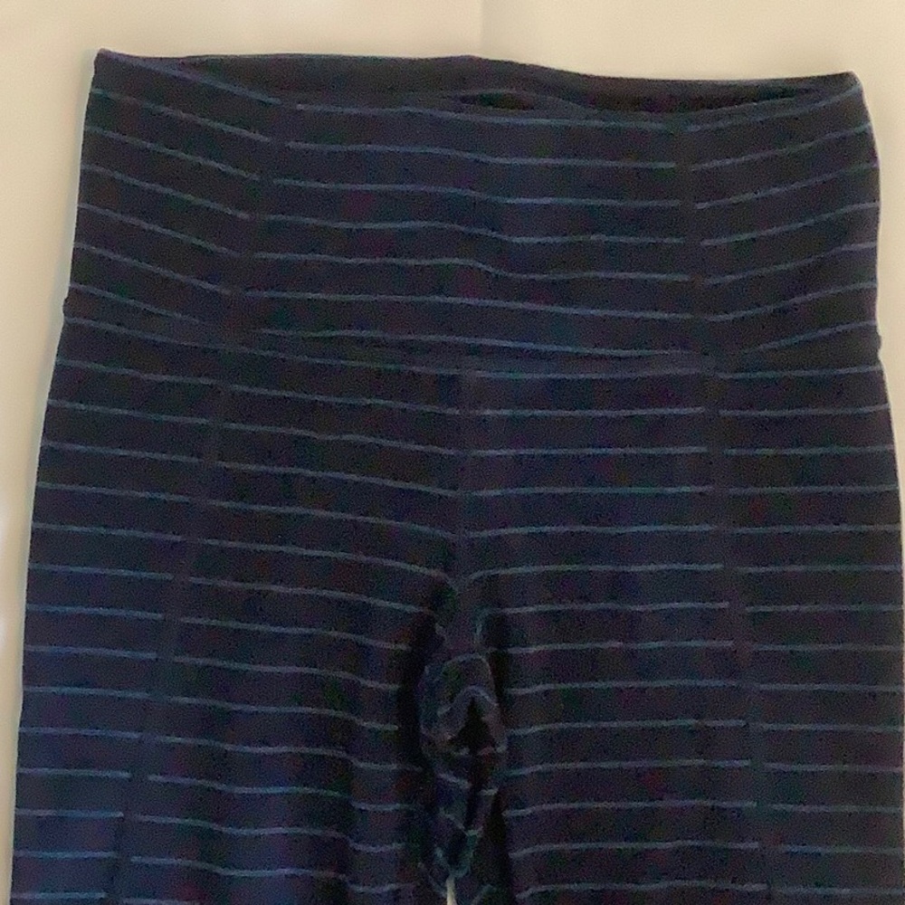 Athleta Navy Blue Strped Leggings XS